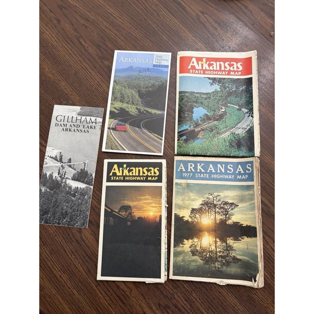 Vintage Arkansas State Highway Map Lot 1977 Roadmap Ephemera Collectors Bundle